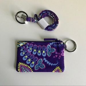 Vera Bradley Batik Leaves Zip ID & Lanyard set